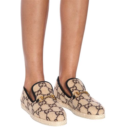 gucci loafers gold buckle|Gucci wool loafer.